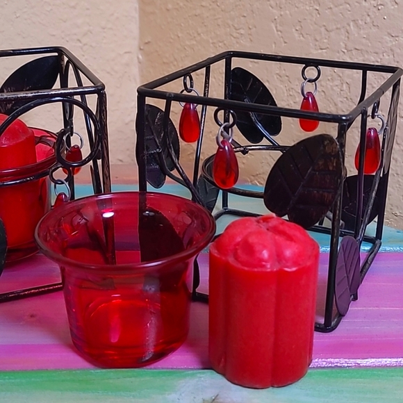 Valentines Figurines and Metal Square Votives - Picture 3 of 6